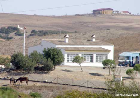 Jenkins’ farmhouse in Medina Sidonia with some of the surviving horses and the horse box in evidence