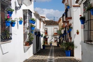 BLOOMING QUAINT: Streets in the old town decorated with flower pots