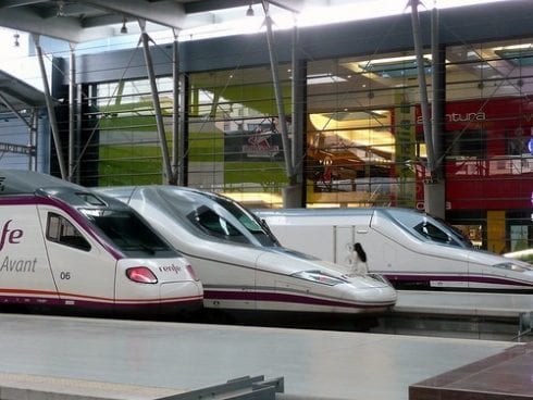 high speed trains at malaga spain