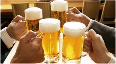 getty rf photo of group beer toast