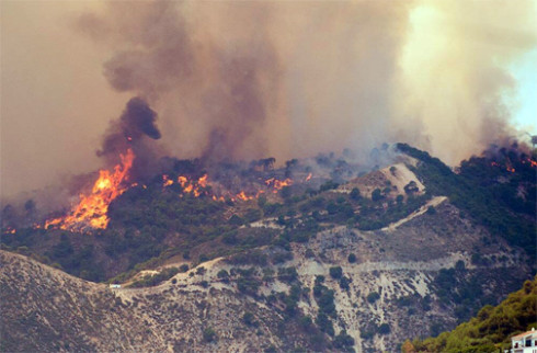 Frigliana wildfire. Photo: Ayuntamiento Frigliana