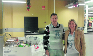 Over 703,000 kilos of food was collected by Bancosol as part of their annual food drive for homeless organisations. Hundreds of Mercadona supermarkets set up food banks (pictured left) and asked customers to donate one item of their shopping.