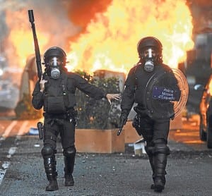 general strike in Barcelona turns into a riot