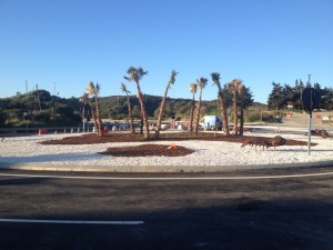 The roundabout is situated on the busy A7 between Estepona and Sabinillas 