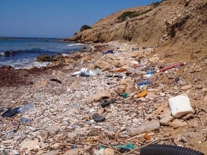 Litter on Mediterranean shores