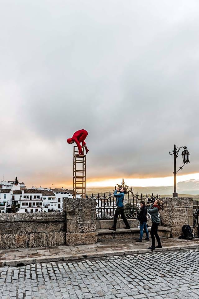Death-defying Eskil Ronningsbakken has been living life on the edge in Ronda recently while shooting a new television series. Photograph: Alberto Zaldivar.
