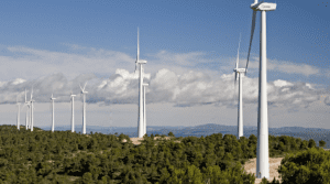 The wind turbines are part of the Gorona del Viento complex