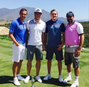 Jagielka, Bale and two friends on the fairway at Finca Cortesin