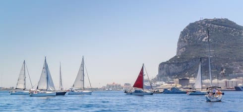 SETTING SAIL: Yachts depart Gibraltar for Smir, Morocco. Photo by MeteoGib