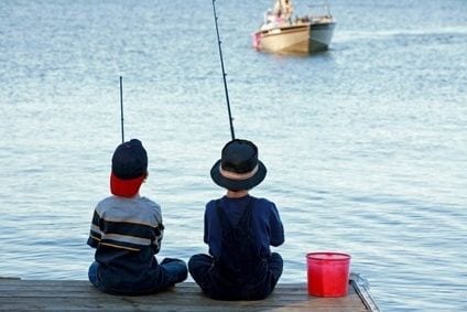 child fishing