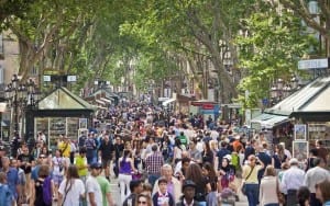Barcelona attracts tourists from all over