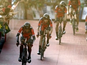 American cycling team BMC Racing won yesterday's team trial on the opening stage of the Vuelta a Espana from Puerto Banus to Marbella