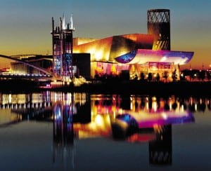 The Lowry  theatre and gallery complex  at Salford Quays, in  Greater Manchester