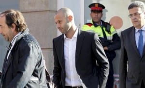 SPARED: Mascherano walks free from court