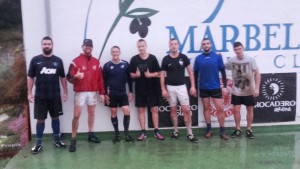 DRENCHED: A few of Marbella's Gaelic footballers