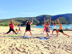 Yoga on Iznajar beach