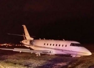 Ronaldo's plane that has crashed upon landing at Barcelona's El Prat airport.