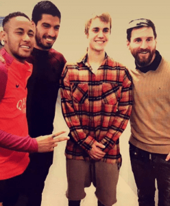 Justin Bieber visits FC Barcelona