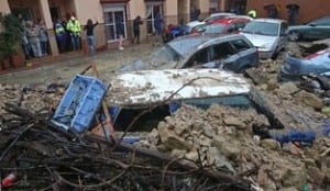 Cars crushed in Campo de Gibraltar
