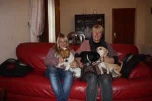 Illona Mitchell with some of her dogs and daughter Ella
