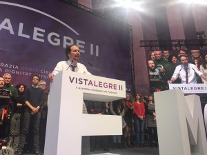 Pablo Iglesias makes his victory speech following his re-election as Podemos's general secretary 