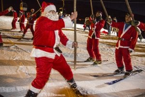 Santa Claus arrives on the slopes at Sierra Nevada