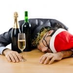 Drunken businessman after office christmas party