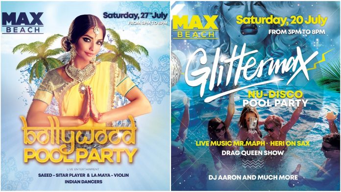 Don't miss the Bollywood and glitter themed pool parties at Max Beach ...