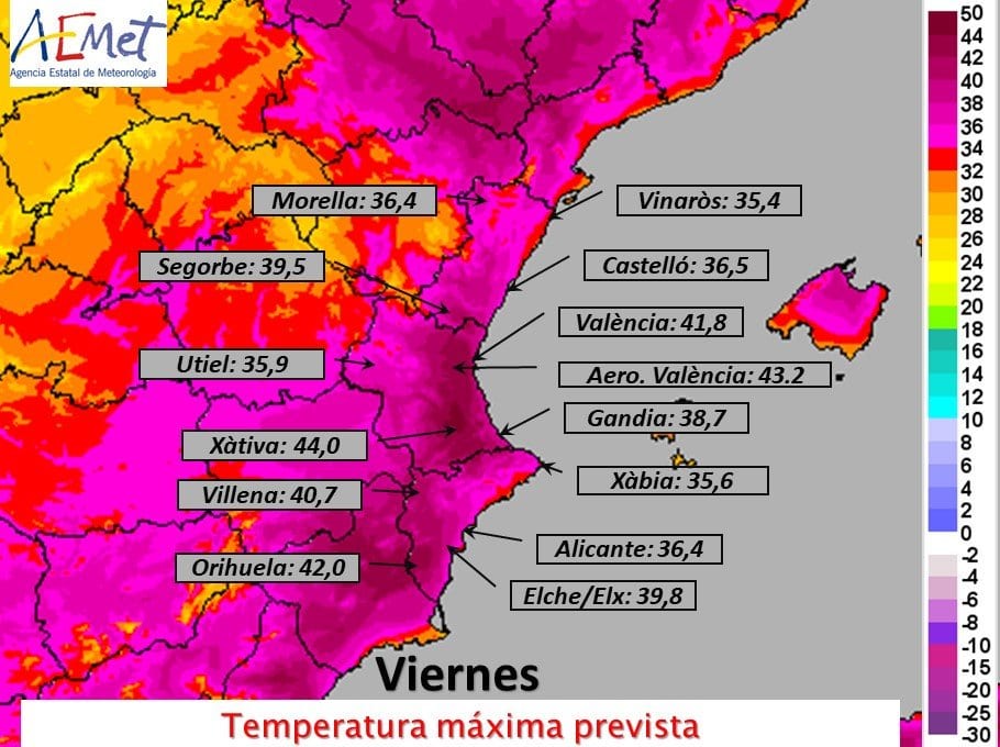 Valencian Community expects highesttemperatures EVER as whole region