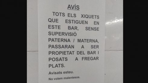 Valencian Bar Threatens Child Labour