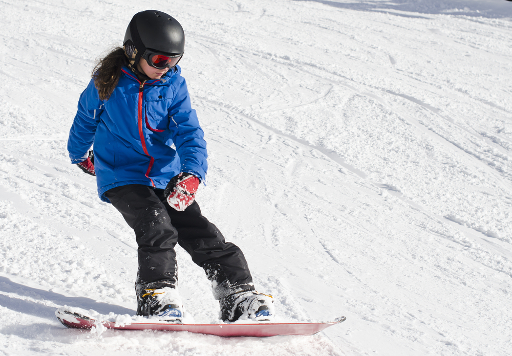 Kid Snowboarding