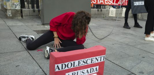 A recent protest calling for the abolition of prostitution