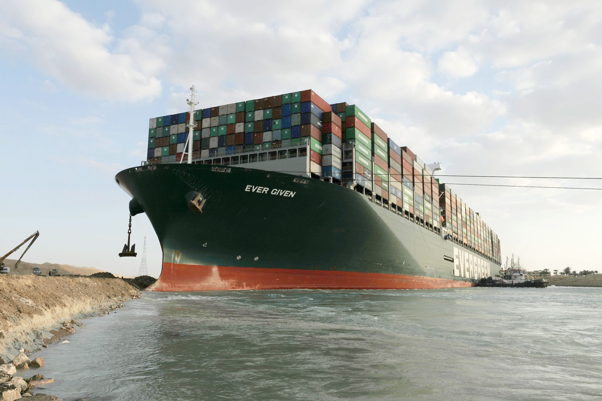Egypt Suez Canal Stuck Container Ship Refloating