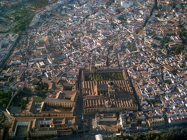 La Mequita de Cordoba: Stunning aerial view of Cordoba's Great Mosque.