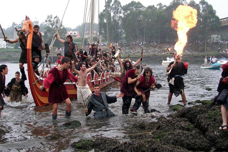 Revelers get down and dirty at Viking Festival in Spain