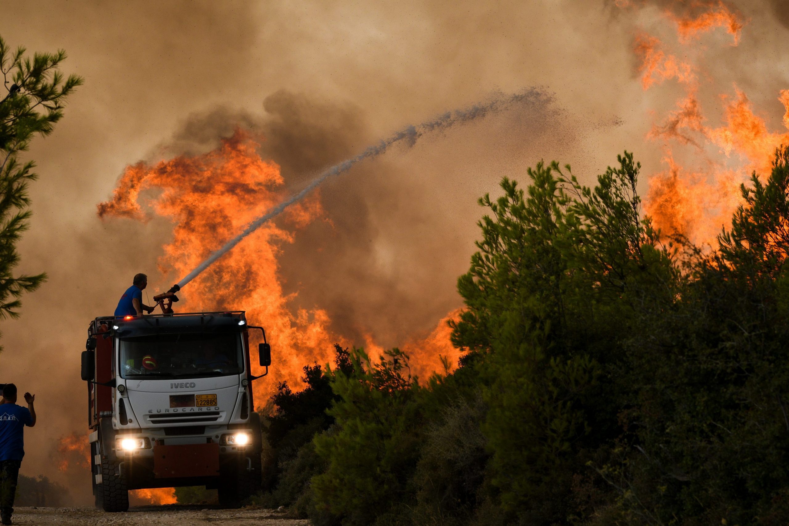 Forest Fires Rage Near Athens, Greece