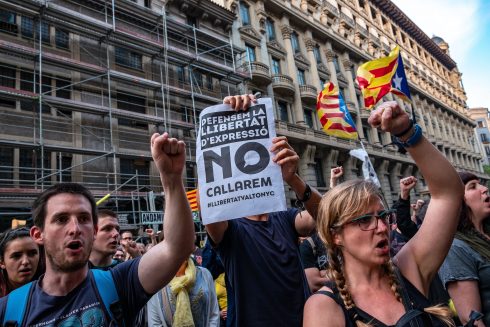 Demonstration For Freedom Of Expression In Barcelona, Spain 23 May 2018
