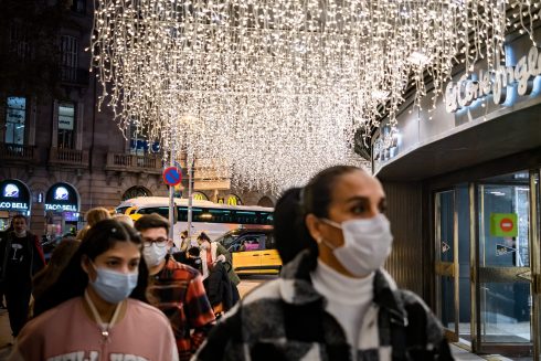 Christmas Lighting In Barcelona, Spain 25 Nov 2021