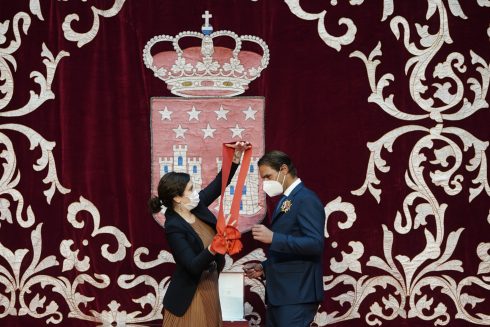Isabel Díaz Ayuso And Rafa Nadal At The Ceremony Of Delivery Of The Gran Cruz De La Orden Del Dos De Mayo At The Royal Post Office In Madrid, 03 December 2020