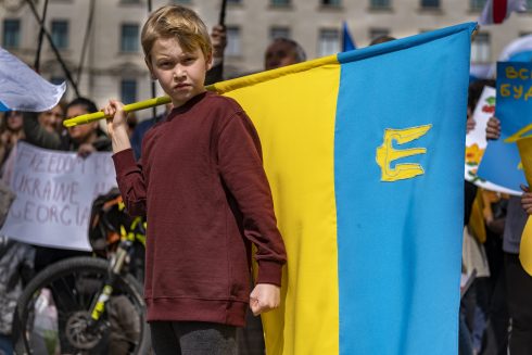 Solidarity With The People Of Ukrainian In Barcelona, Spain 27 Mar 2022