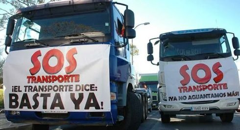 truck drivers strike in Spain @autonomosenruta