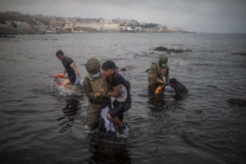 Moroccan migrants in Ceuta