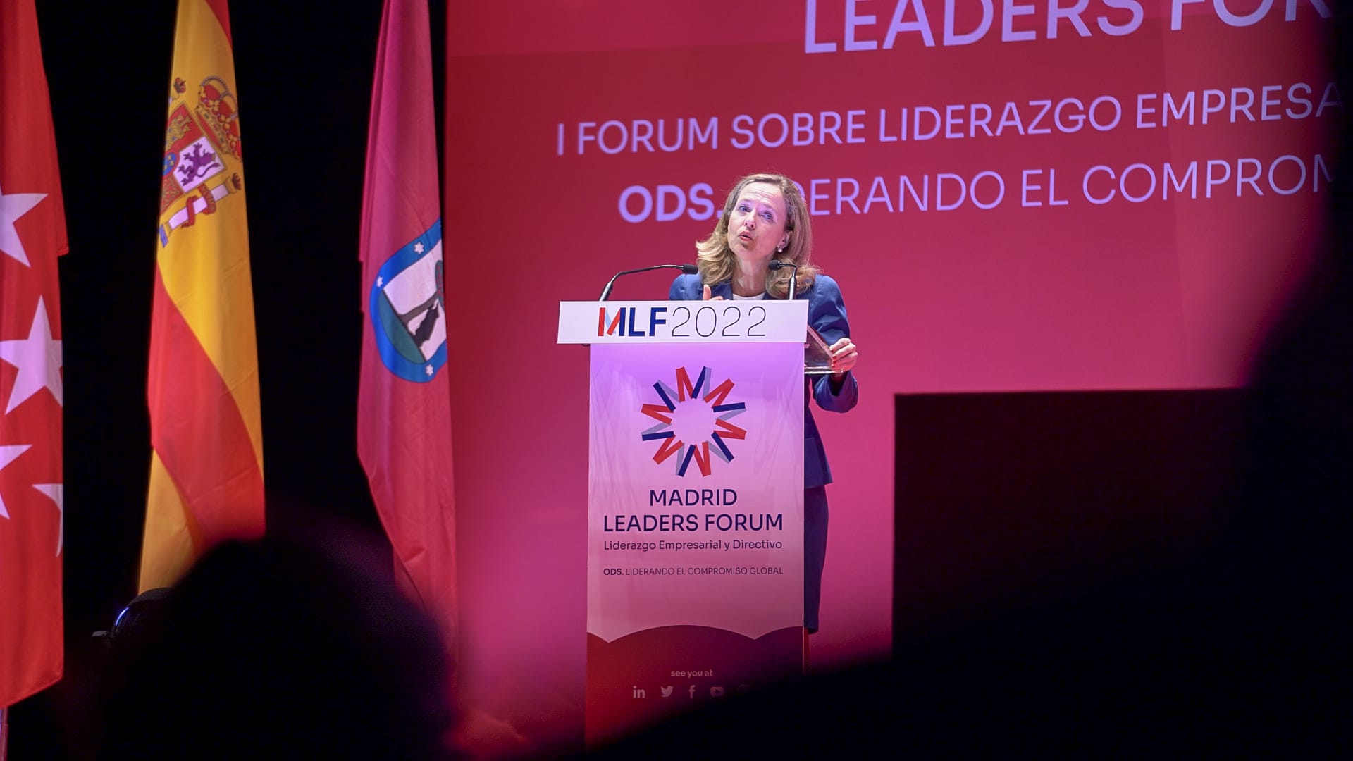 nadia Calviño at Madrid leaders forum @_minecogob