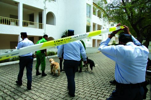 Portuguese Police Arrive With Sniffer Dogs At The Ocean Club On May 4th. Credit Jon Clarke 2