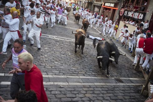 Quinto Encierro De Las Fiestas De San Fermin En Pamplona