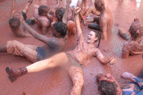 La Tomatina, A Traditional Festival Where 150 Tons Of Tomatoes Are Thrown
