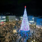 Christmas In Puerta Del Sol, In The City Of Madrid With Lighting