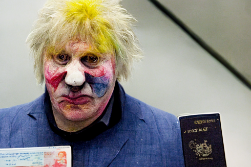 Chipperjo Boris Johnson Dressed As A Clown Having His Passport2