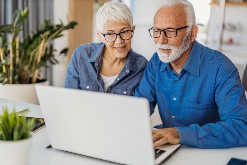 Senior Couple At Home Office