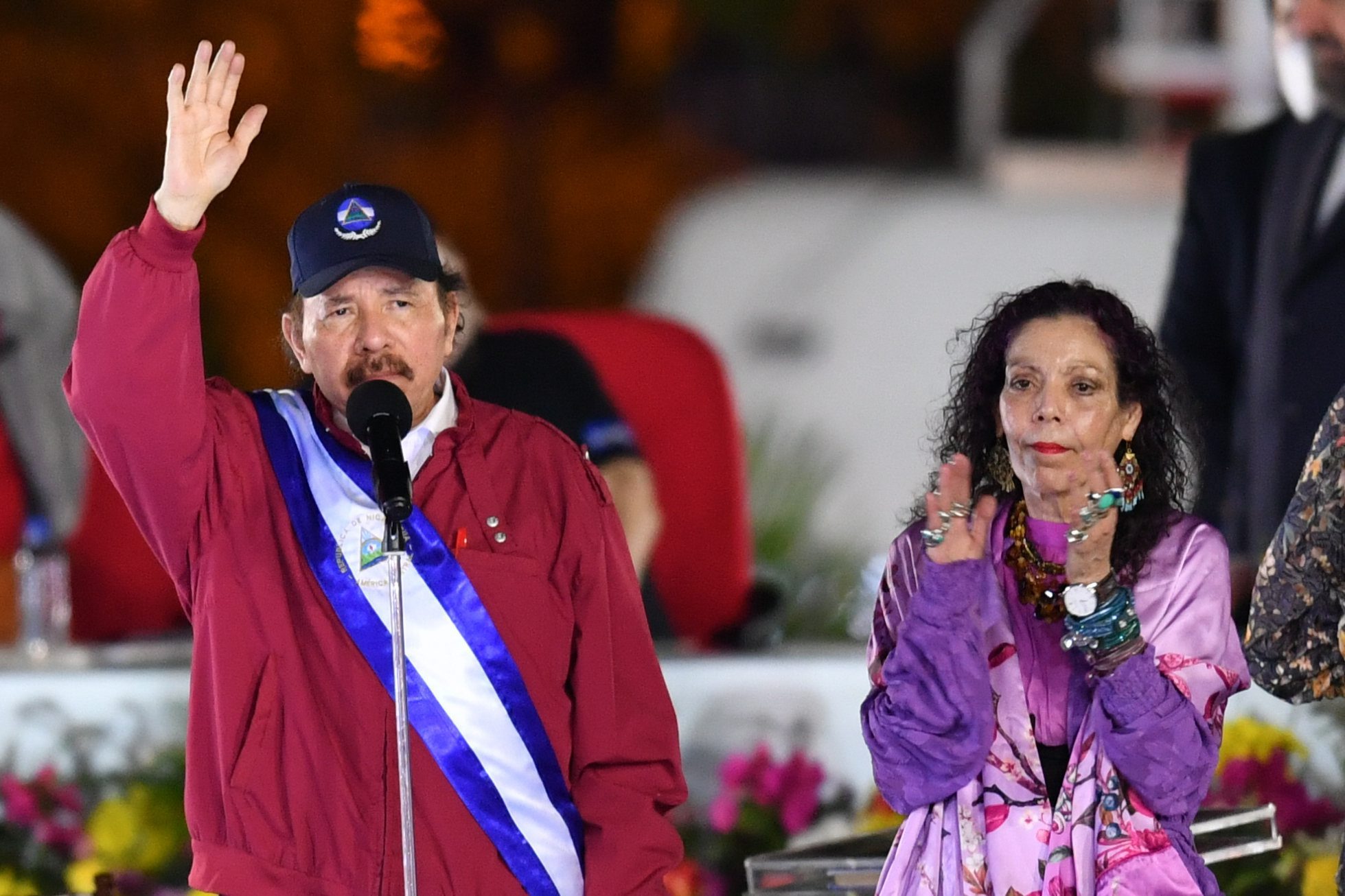 Nicaraguan President Daniel Ortega and Vice President Rosario Murillo